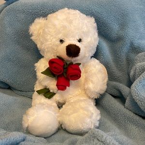 NWT | Hallmark Fluffy Teddy Bear with Flowers